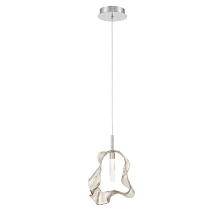 Euf Norah, Pendant, 13", Polished Nickel, Amber Glass 50248-032