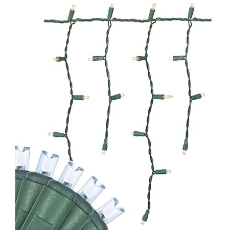 Hometown Holidays Twinkling Icicle Light Set, 96 W, 100Lamp, LED Lamp, Pure White Light 2362-02/U15E235B