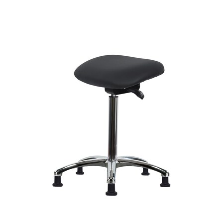 Blue Ridge Ergonomics Vinyl Sit-Stand Chrome - Standing Height with Stationary Glides in Charcoal Trailblazer Vinyl VSTSS-CR-NF-RG-8605