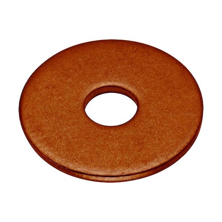 Zoro Select Flat Washer, For Screw Size #6 , Copper Plain Finish, 5 PK WASB#6WCU