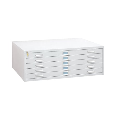 Safco Flat File Cabinet, White, 5 Drawers 4998WHR