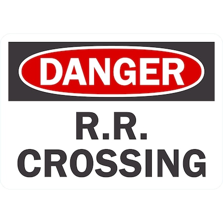 Lyle Danger R.R. Crossing, 10x7, Non-Reflective, White G-1680-NA_10x7