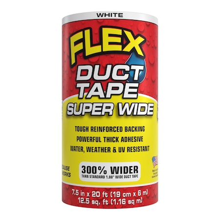 Flex Seal TAPE DUCT FLEX WHT 7.5INX20FT DTWHTR7520