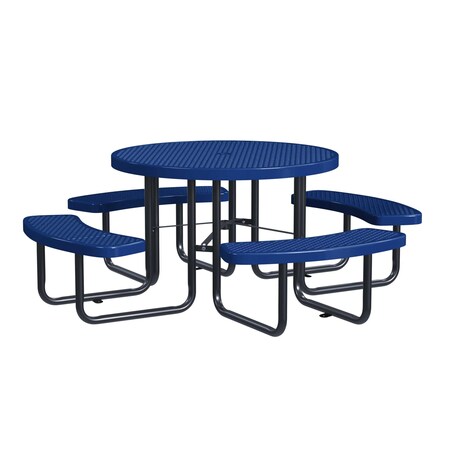 Leisure Craft Round Picnic Table, Navy, Surface Mount, 46 in T46ROSM-NAVY