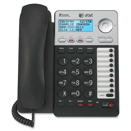 Att AT&T ML17929 2-Line Corded Office Phone System with Caller ID/Call Waiting, Black ML17929