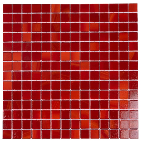 Apollo Tile Dune 12 in. x 12 in. Glossy Candy Apple Red Glass Mosaic Wall and Floor Tile 20 sq. ft./case, 20PK APLSA88RD202A