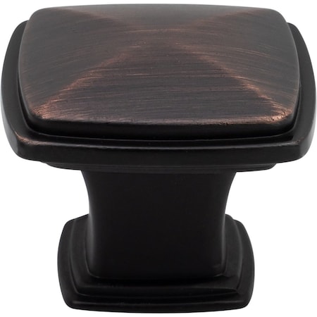 Designperfect 1-3/16 Overall Length Square Cabinet Knob, Brushed Oil Rubbed Bronze, 25PK DPA25S77KORB