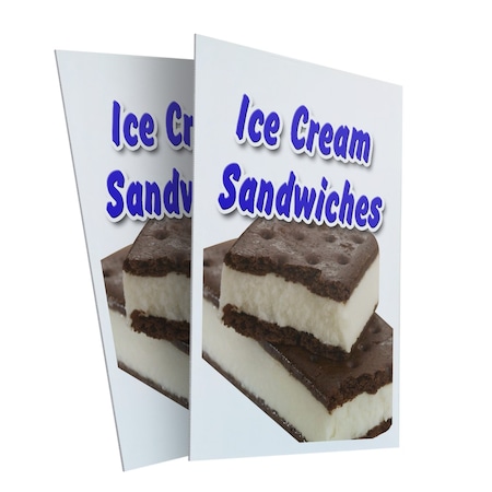 Signmission Ice Cream Sandwiches, Plastic Signs Only 24 Inch x 36 Inch, Corrugated Plastic, 2PK CSB-2436-2PACK-Ice Cream Sandwiches