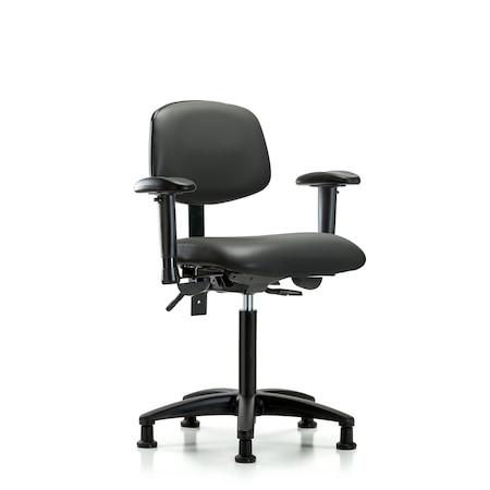 Blue Ridge Ergonomics Vinyl Chair, Vinyl, Adjustable Arms BR-VMBCH-RG-T0-A1-NF-RG-8823
