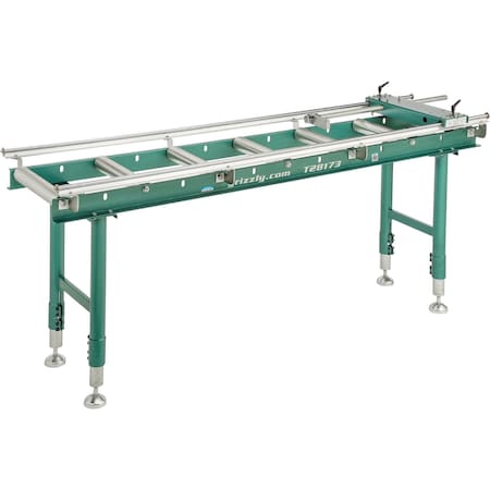 Grizzly 14" x 78" Heavy-Duty Roller Table with Work Stop T28173