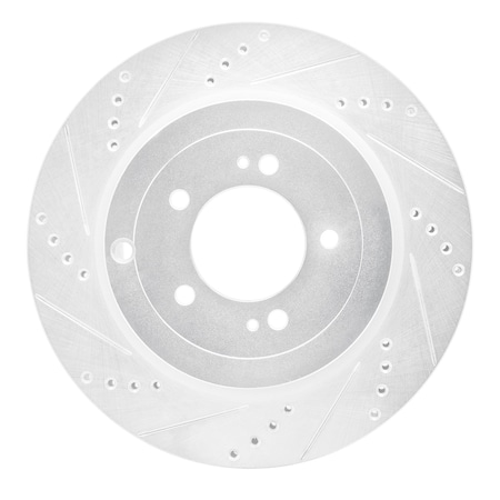 Dynamic Friction Co DFC Brake Rotor - Drilled and Slotted - Silver 631-72042L