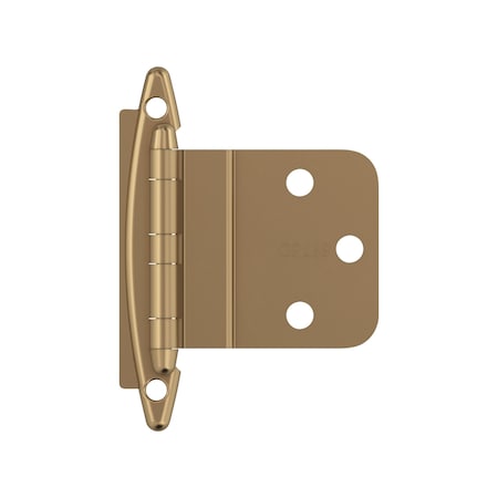 Amerock 3/8in 10mm Inset Non-Self Closing Face Mount Champagne Bronze Cabinet Hinge, 1 Pair BPR3417CZ
