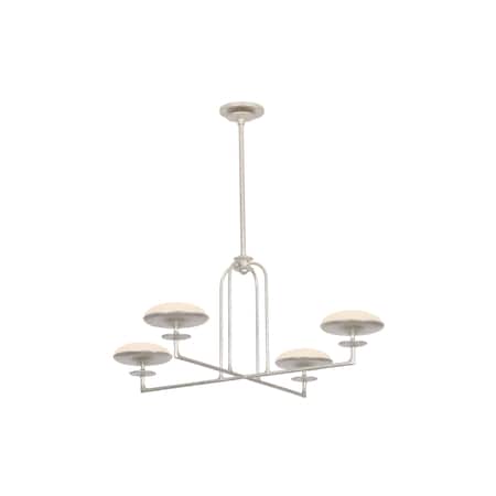 Troy Lighting Pacific 39in wide 4 Light Integrated LED Chandelier in Warm Silver Leaf F2139-WSL