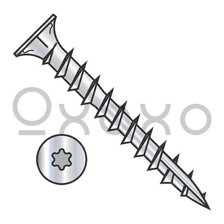 Oxoxo 8-11X1 6 lobe Flat w/Nibs Deep Thread Wood Screw Type 17 Full Thread Zinc Bake, 8000PK 568823