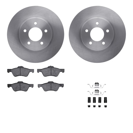 Dynamic Friction Co DFC Brake Rotor with 5000 Brake Pads and Hardware Kit 6512-99576