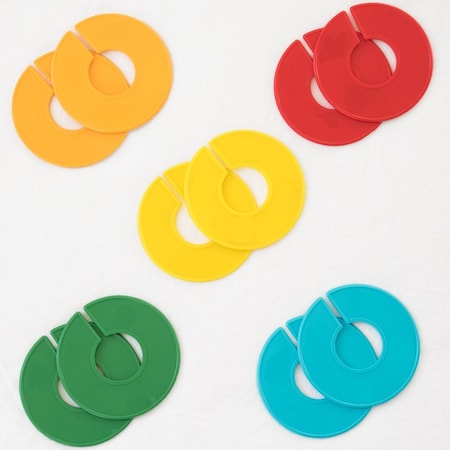 Nahanco Colorful Round Clothing Size Dividers, 5 Mixed Colors - Blank Kit of 10, 10PK CCKIT5