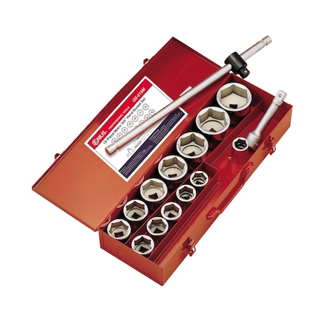 Genius Tools 15PC 3/4in Dr. Metric Hand Socket Set GS-615M