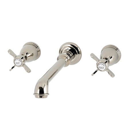 Kingston Brass Double-Handle Wall Mount Bathroom Faucet, Polished Nickel KS7126BEX
