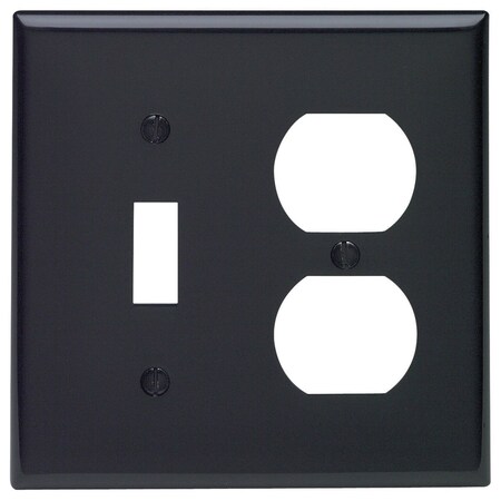 Leviton Combination Wallplate, Standard Size, Gang 2, Black 80705-E