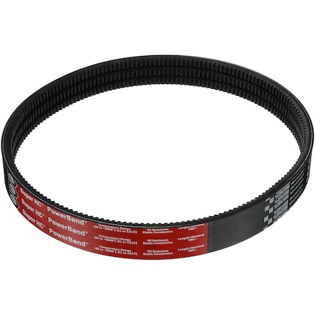 Gates Banded Narrow Cogged V-Belt, Super HC Molded Notch PowerBand Belts, 5VX1180, 5VX, Ethylene Elastomeric, 118 in, 2 in Top Width 3/5VX1180