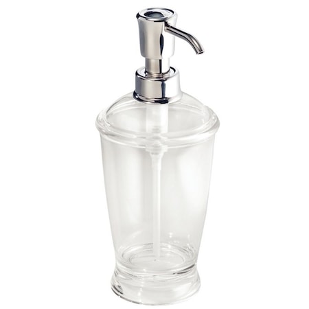 Idesign Soap Dispenser, 12 oz Capacity, Plastic, Clear, Chrome 45620