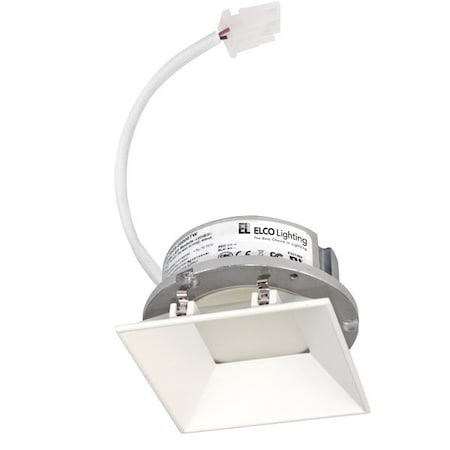 Elco Lighting 4in LED Light Engine, Trimless Reflector Square, 850lm, 3000K, Black E444C0830B2