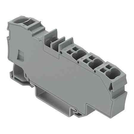 Wago Terminal Block, 2.91" L, 1.3" W, 800V, Gray 2006-8031