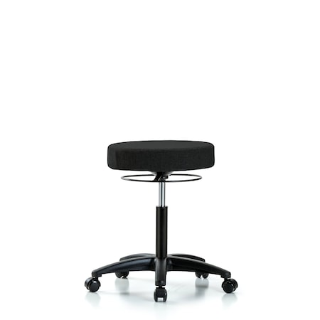 Blue Ridge Ergonomics Bench Stool, Med, Fabric, Casters, Blk BR-FMBSO-RG-NF-RC-F42
