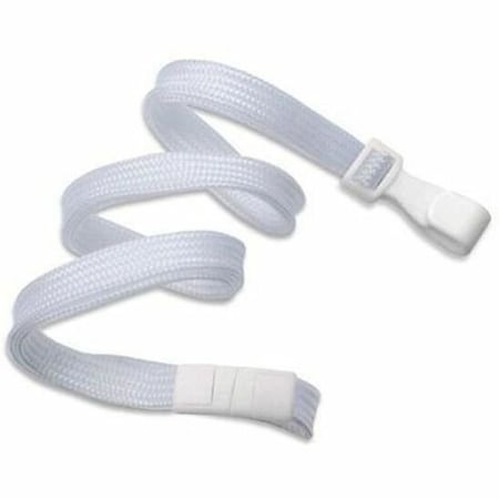 Brady LANYARD STANDARD, WHITE, 3/8in, FLAT BRAIDED, WOVEN LANYARD, UNPRINTED, POLYESTER MATERIAL,  2137-4741