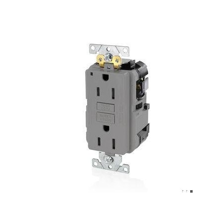 Leviton Lev-Lok GFCI 15A Ind Gr PI Gray MGFN1-GY