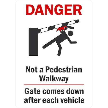Lyle Not a Pedestrian Walkway, Gate Closes after Each, 10x14, Non-Reflective, White G-1158-NA_10x14