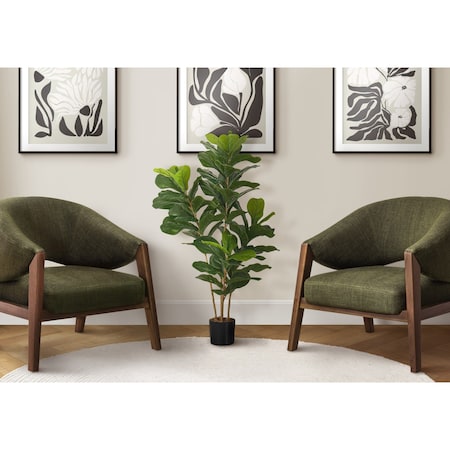Monarch Specialties Artificial Plant, 41" Tall, Fiddle Tree, Indoor, Faux, Fake, Floor, Greenery, Potted, Real Touch I 9540