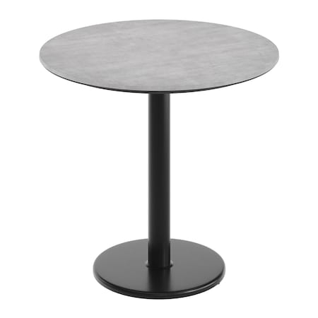 Flash Furniture 31.25" RD Tabletop, Seamless Surface Technology, Gray Faux Concrete, 18" Black RND Table Height Base ST-RD31-CMGY-TR18-GG