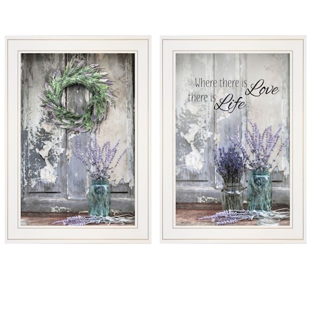 Homeroots Set Of Two Where There is Love 1 White Framed Print Wall Art, 2PK 406066