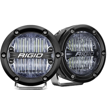 Rigid Industries 360-Series 4in LED SAE Fog Beam, White, 2PK 36120