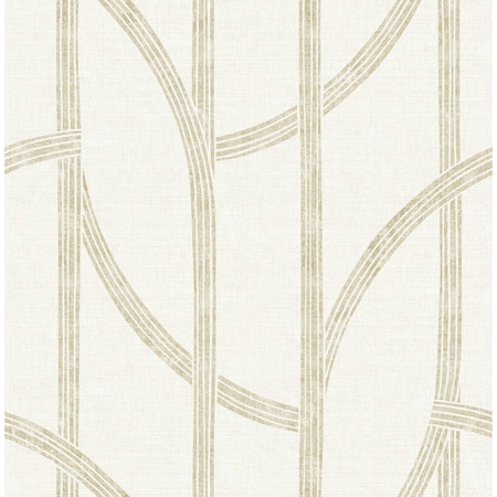 A-Street Prints Harlow Gold Curved Contours Wallpaper 4141-27139