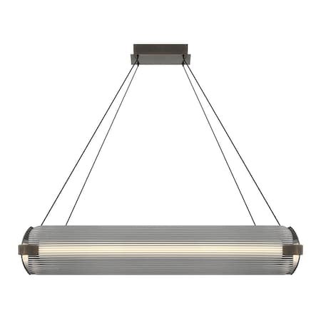 Euf Neoness, Chandelier, 4-Light, 34", Weathered Brass, Smoked Glass 50053-018