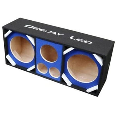 Betterbattery 10 in. Two Woofers Plus Three Tweeters Empty Chuchera Speaker Enclosure, Blue BE3829603
