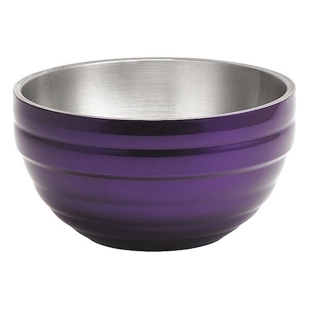 Vollrath Bowl, 10-3/32 qt., Stainless Steel Purple 4656965