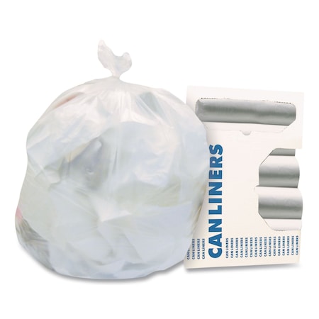 Heritage 16 gal Trash Can Liners, 16 to 20 gal, 12 mic, Clear Z4833MN R02