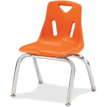 Jonti-Craft Berries Stacking Chair with Chrome-Plated Legs, 14 in. Ht, Orange 8144JC1114