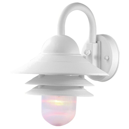 Homeroots White Three Tier Lamp Shade Outdoor Wall Light 398636