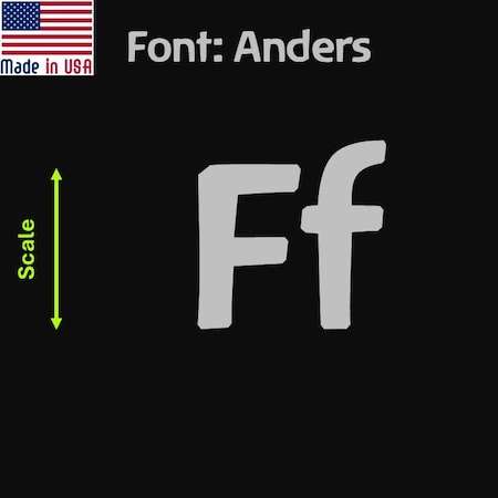Aacc Self-Adhesive Vinyl Letter: f, Scale: 4 in. Color: Silver Font: Anders by, 24PK AACC-Anders-lf-Silver-I4x24