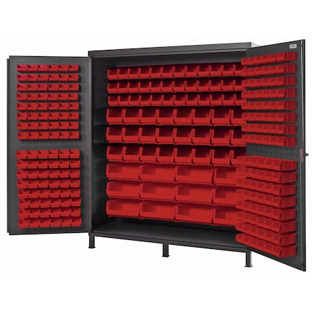 Quantum Storage Systems JUMBO GRAY STORAGE CABINET W/264 RED BINS QSC-72RD