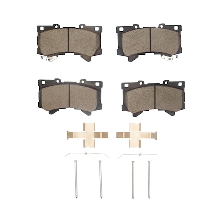 Dynamic Friction Co DFC 5000 Advanced Brake Pads - Ceramic and Hardware Kit 1551-2442-01