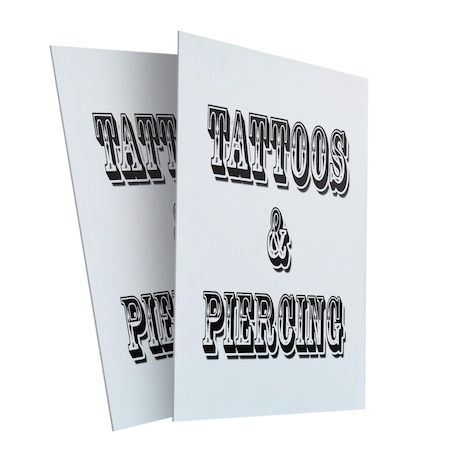 Signmission Tattoos & Piercing, Plastic Signs Only 24 Inch x 36 Inch, Corrugated Plastic, 2PK CSB-2436-2PACK-Tattoos & Piercing
