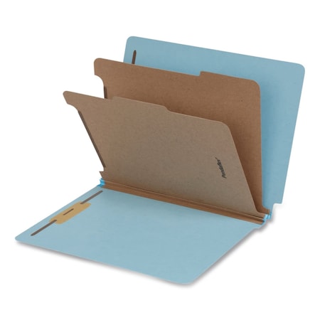 Pendaflex HD Pressboard End Tab Folders, Expands 2", 2 Dividers, 6 Fasteners, Letter, Light Blue, 10PK 1007077