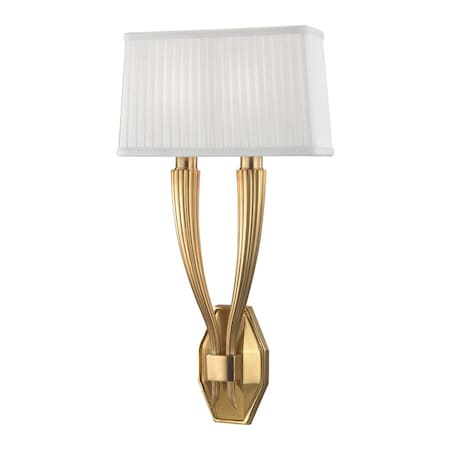 Hudson Valley Lighting Erie 2 Light Wall Sconce 11.25 In. Aged Brass 3862-AGB