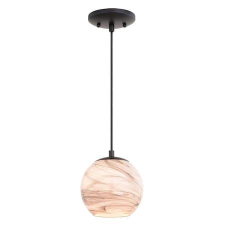 Vaxcel Milano LED Compatible Matte Black Transitional Mini Pendant Ceiling Light Multi Color Art Glass P0407