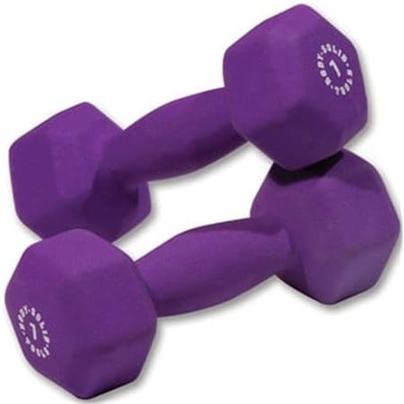 Body-Solid 7 lbs Neoprene Dumbell, Dark Purple - Pair BSTND7PR
